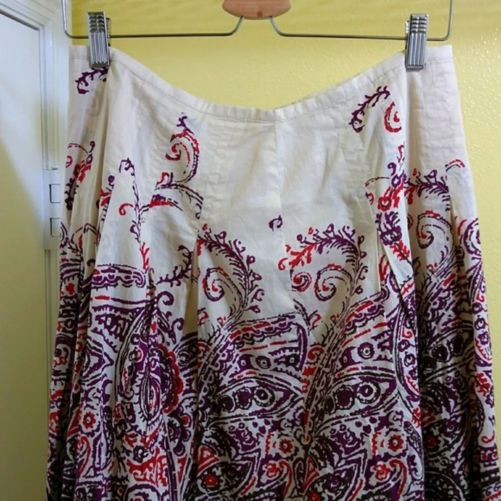 Pleated Lined A-Line Midi Skirt - Sz‎ 6